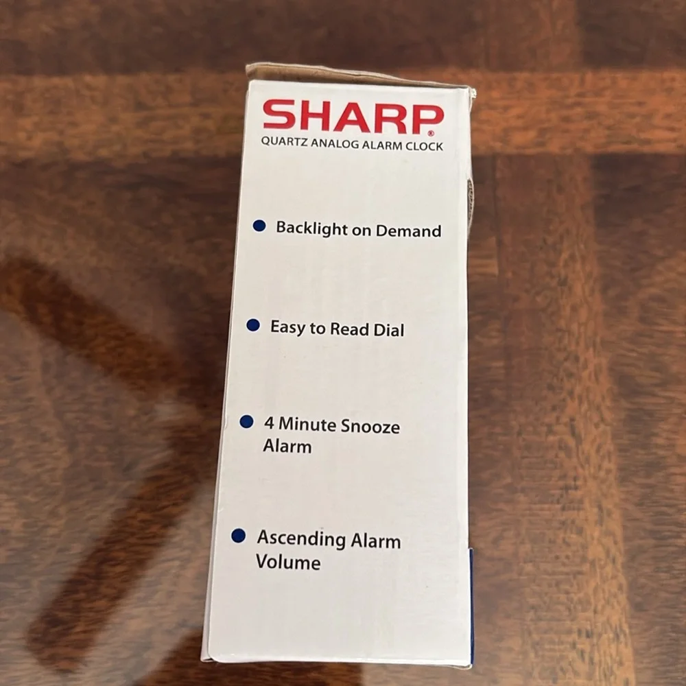 Sharp SPC844A Quartz Analog Alarm Clock Black Ascending Alarm Backlight Snooze 🆕